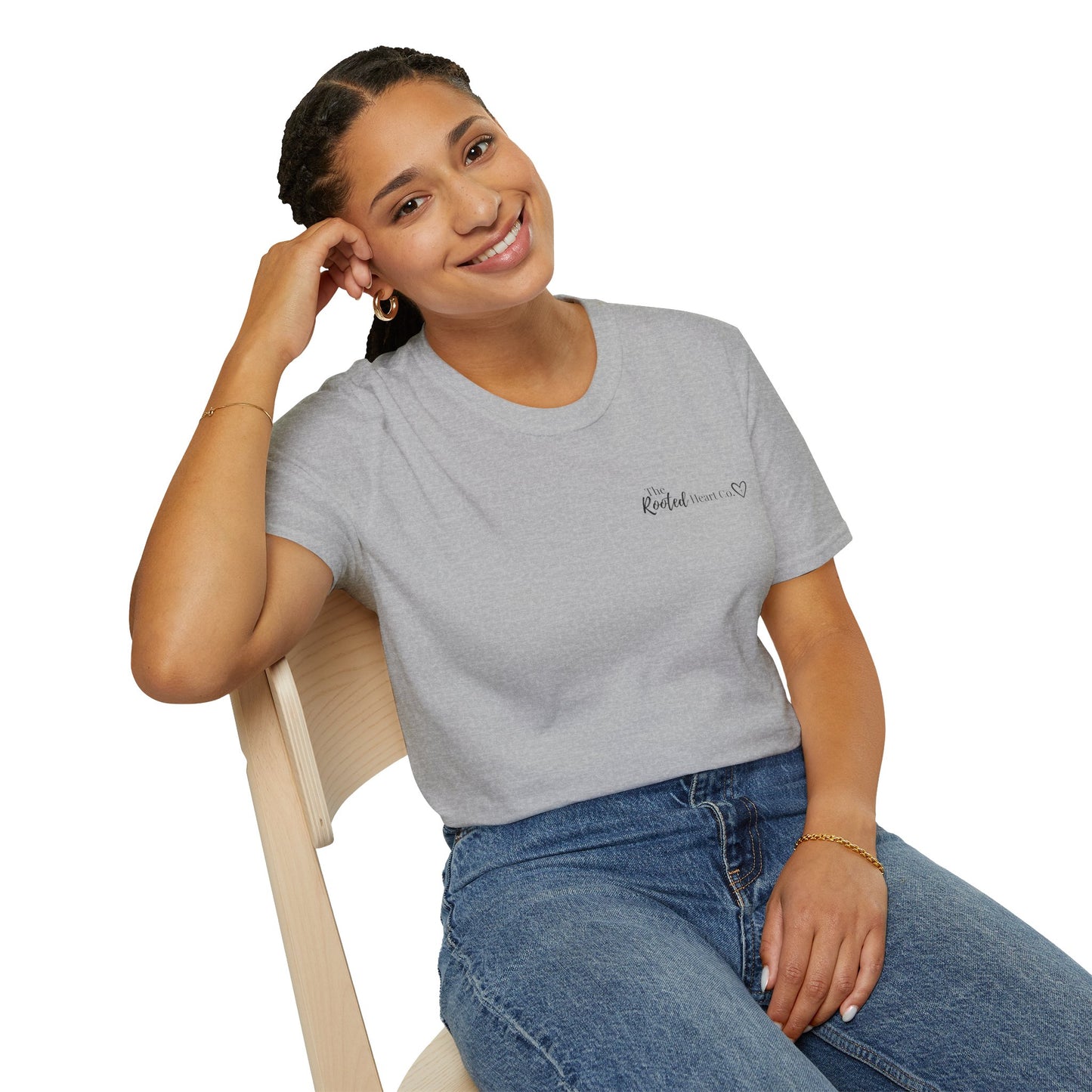 Rooted Heart Co. logo T-shirt | Faith scripture tee