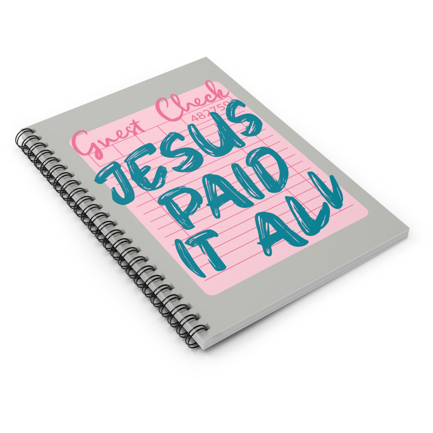 Spiral Notebook — "Jesus Paid It All" Inspirational Journal