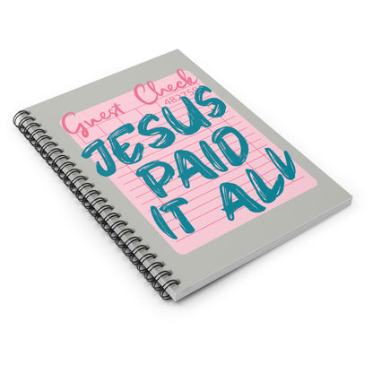 Spiral Notebook — "Jesus Paid It All" Inspirational Journal