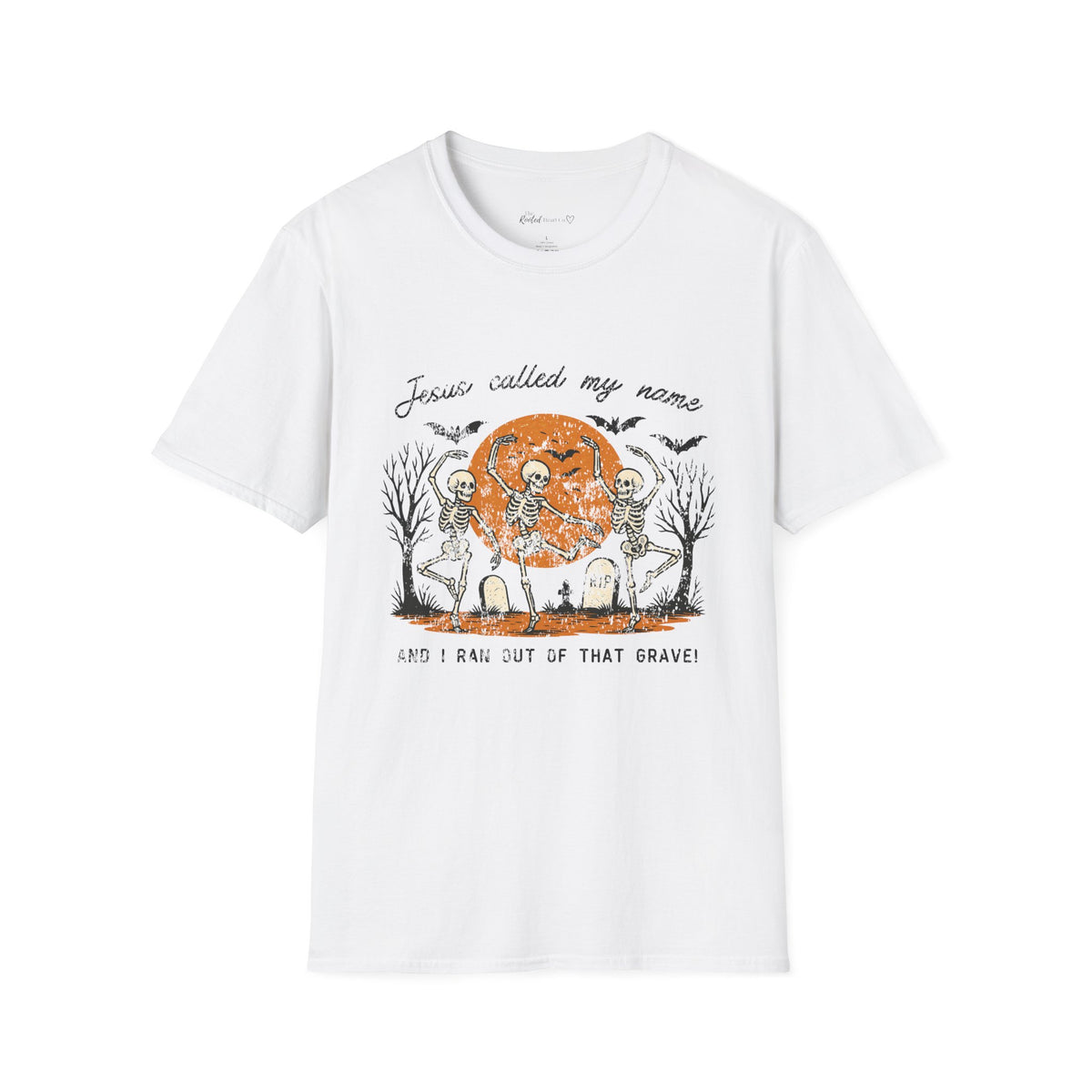 Jesus Called My Name Halloween T-Shirt — Faith & Spooky Skeleton Graphic Tee