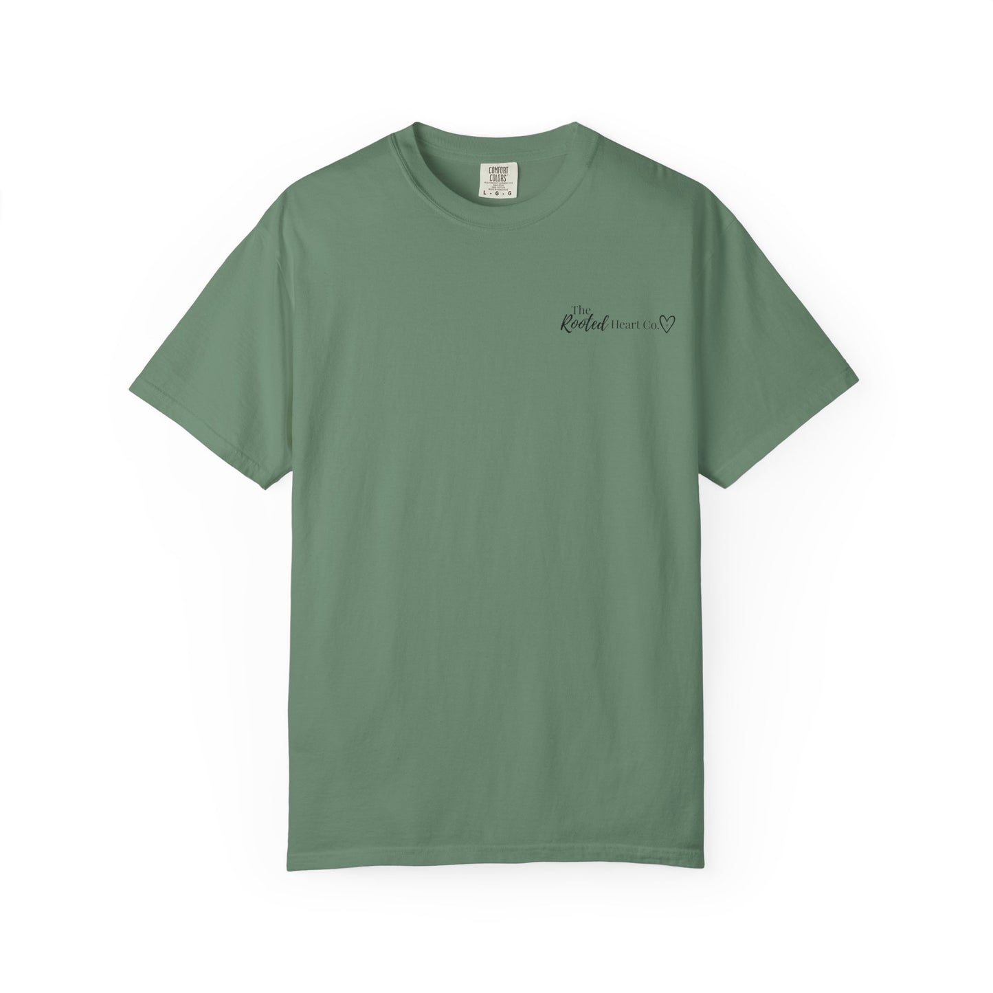 Rooted Heart Co. logo T-shirt | Faith scripture tee