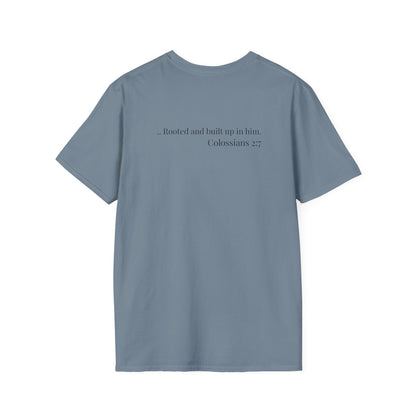 Rooted Heart Co. logo T-shirt | Faith scripture tee