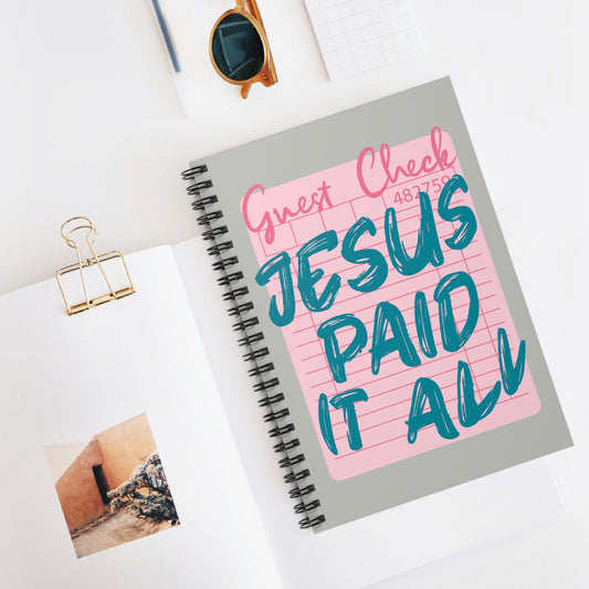 Spiral Notebook — "Jesus Paid It All" Inspirational Journal