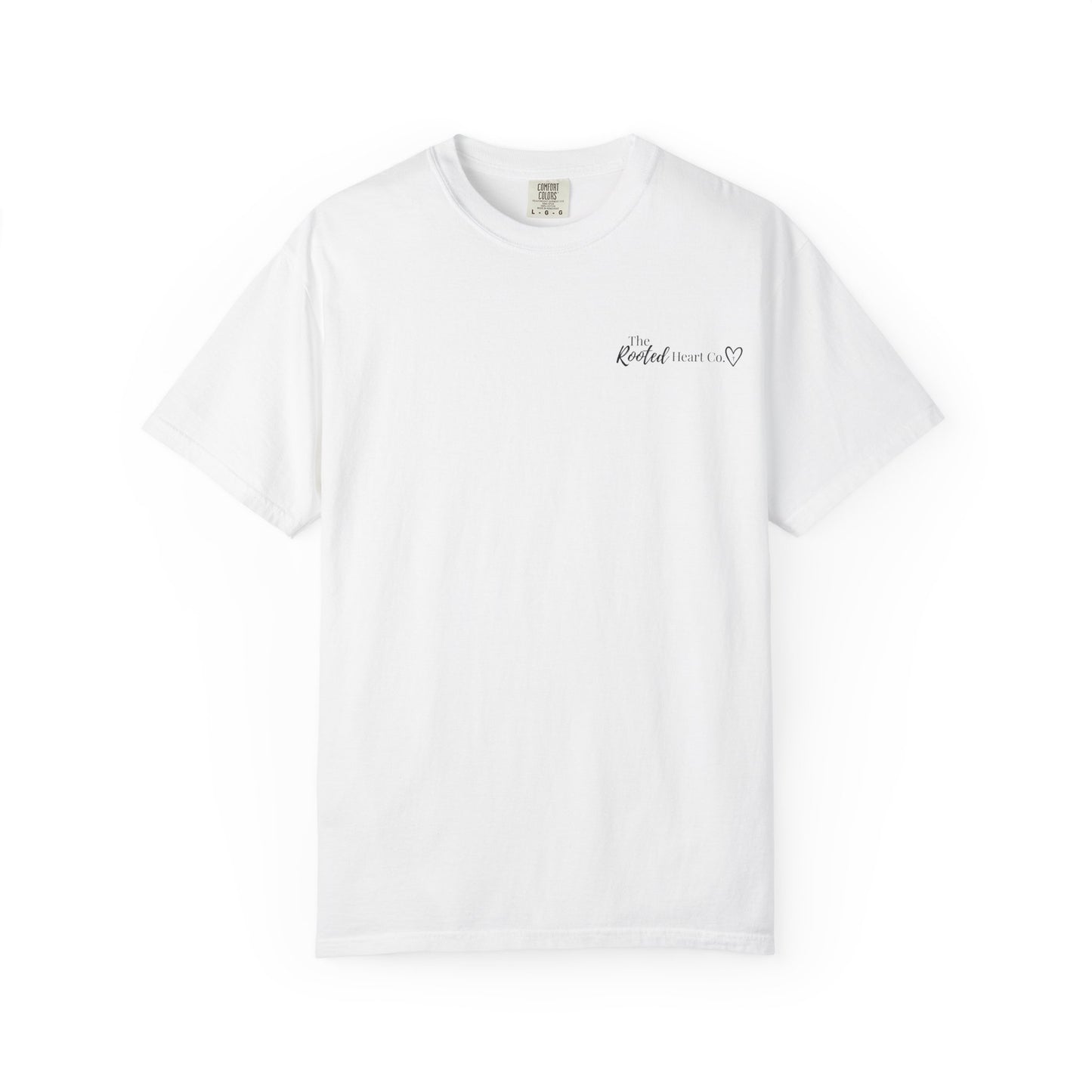 Rooted Heart Co. logo T-shirt | Faith scripture tee