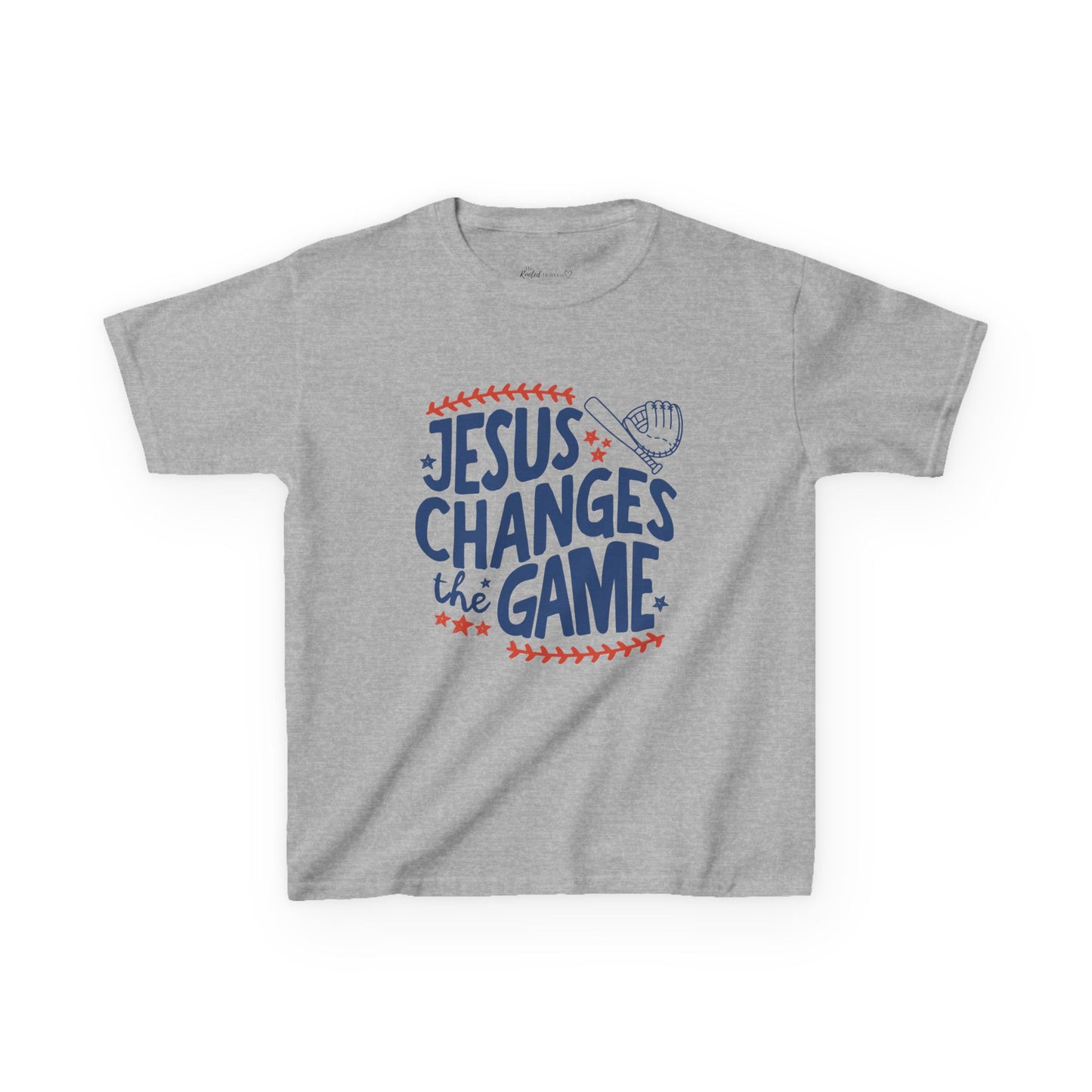 Kids T-Shirt - "Jesus Changes the Game" Baseball Christian Tee