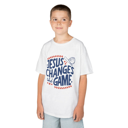 Kids T-Shirt - "Jesus Changes the Game" Baseball Christian Tee