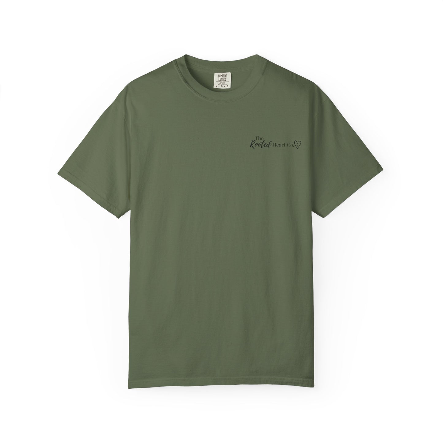Rooted Heart Co. logo T-shirt | Faith scripture tee
