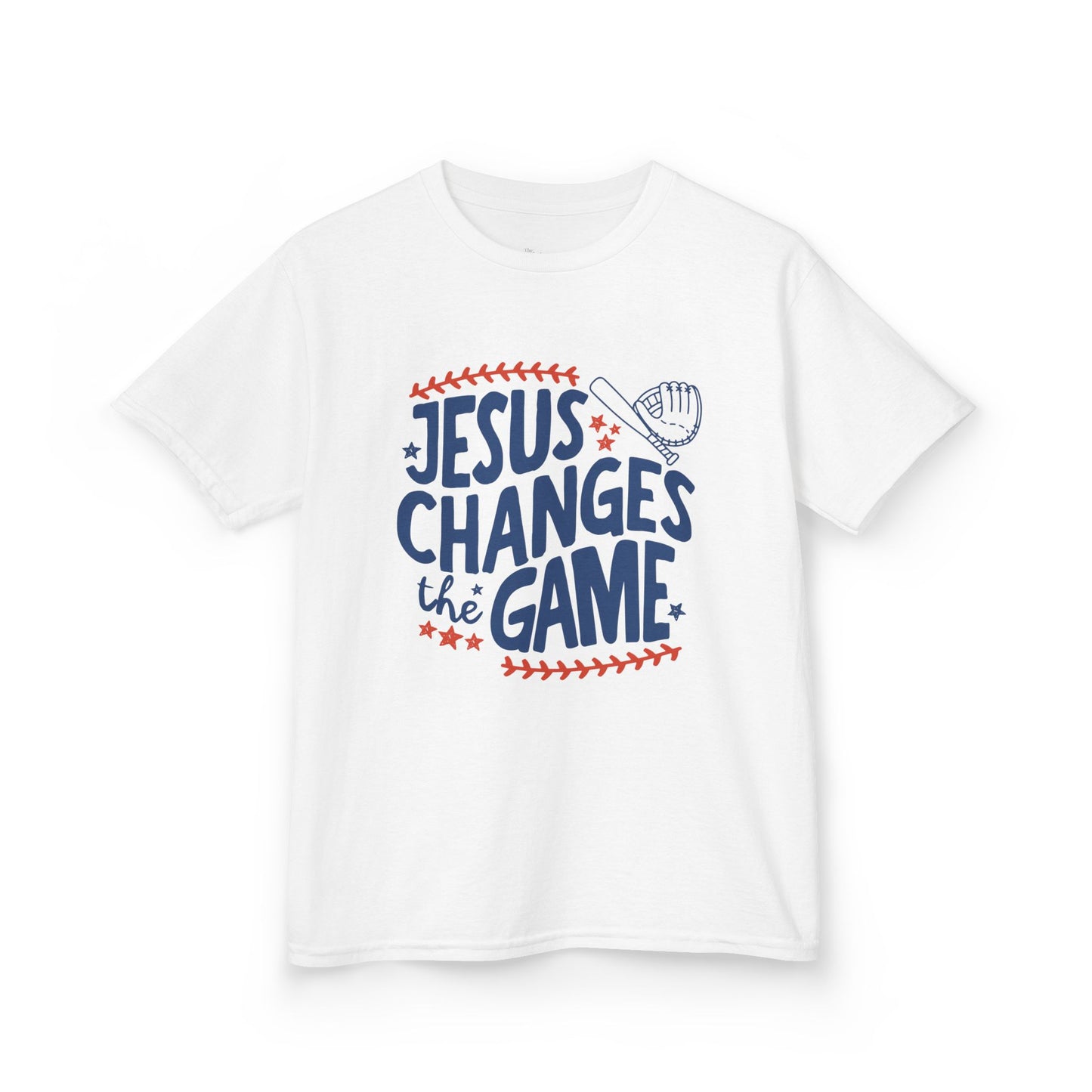 Kids T-Shirt - "Jesus Changes the Game" Baseball Christian Tee