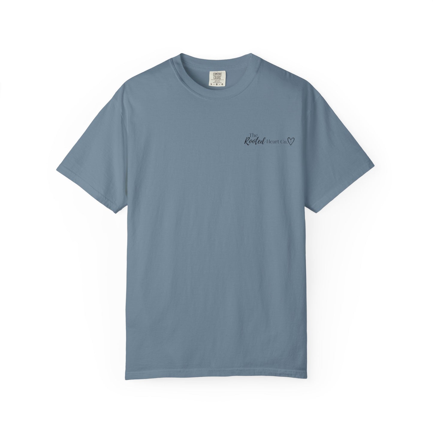 Rooted Heart Co. logo T-shirt | Faith scripture tee