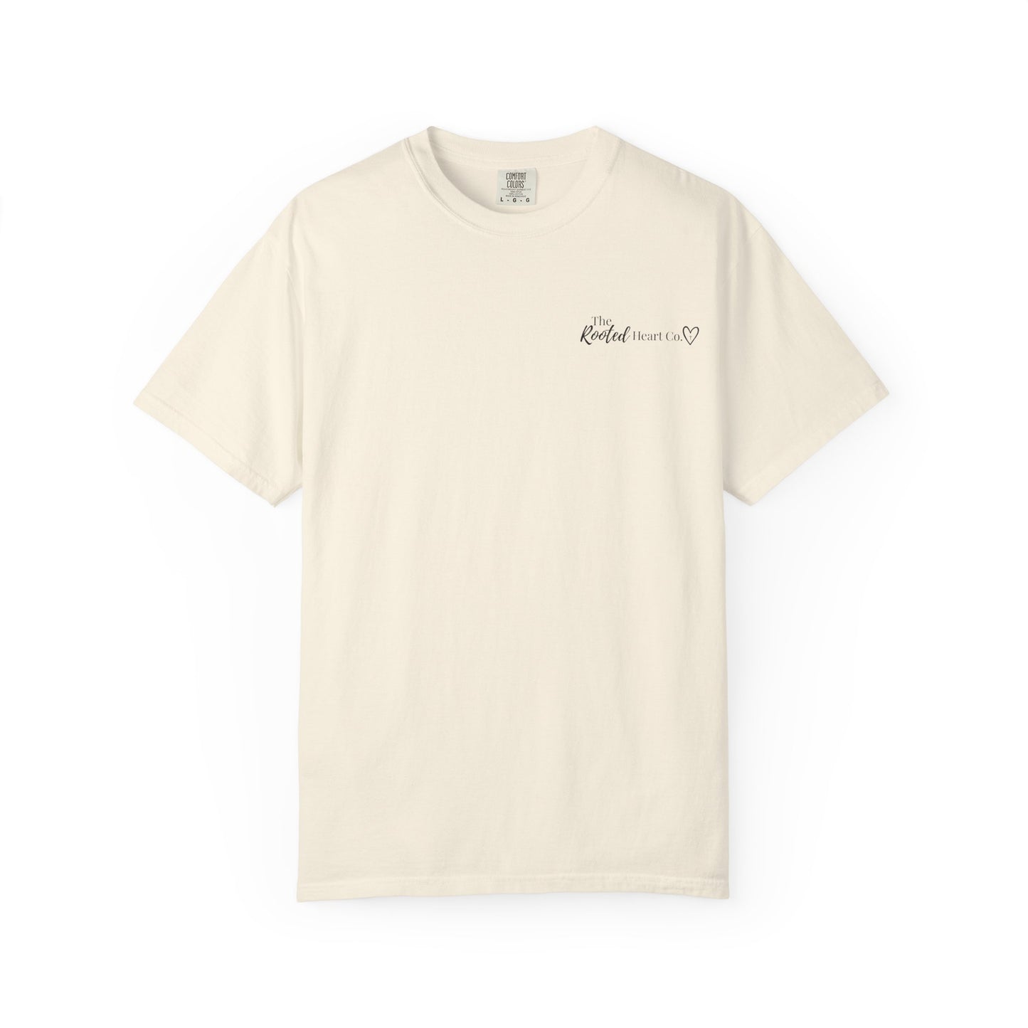 Rooted Heart Co. logo T-shirt | Faith scripture tee