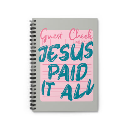 Spiral Notebook — "Jesus Paid It All" Inspirational Journal