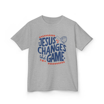 Kids T-Shirt - "Jesus Changes the Game" Baseball Christian Tee