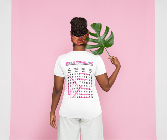Seek & You Will Find (Matthew7:7) Comfort Colors® T-Shirt — Word-Search ChristianTee