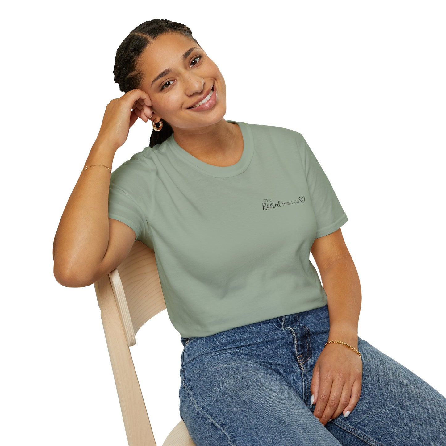 Rooted Heart Co. logo T-shirt | Faith scripture tee