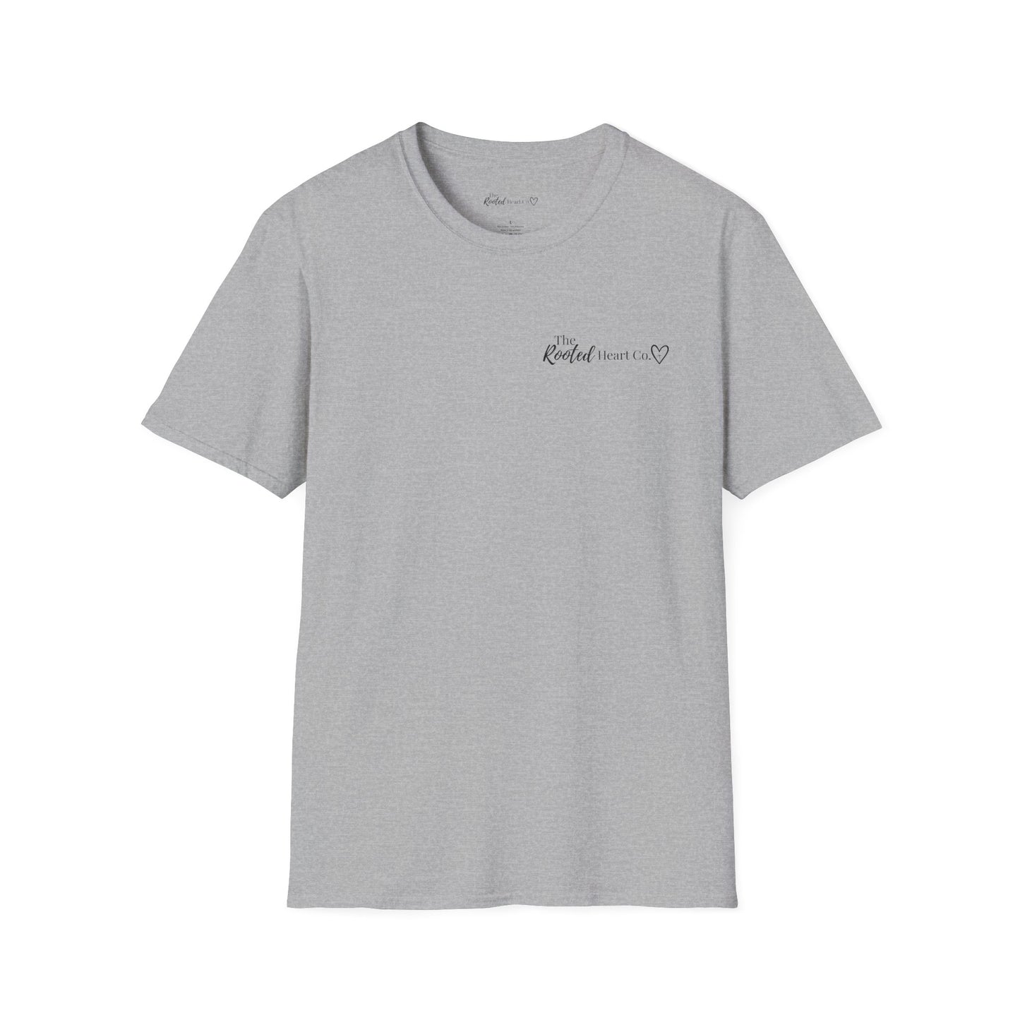 Rooted Heart Co. logo T-shirt | Faith scripture tee