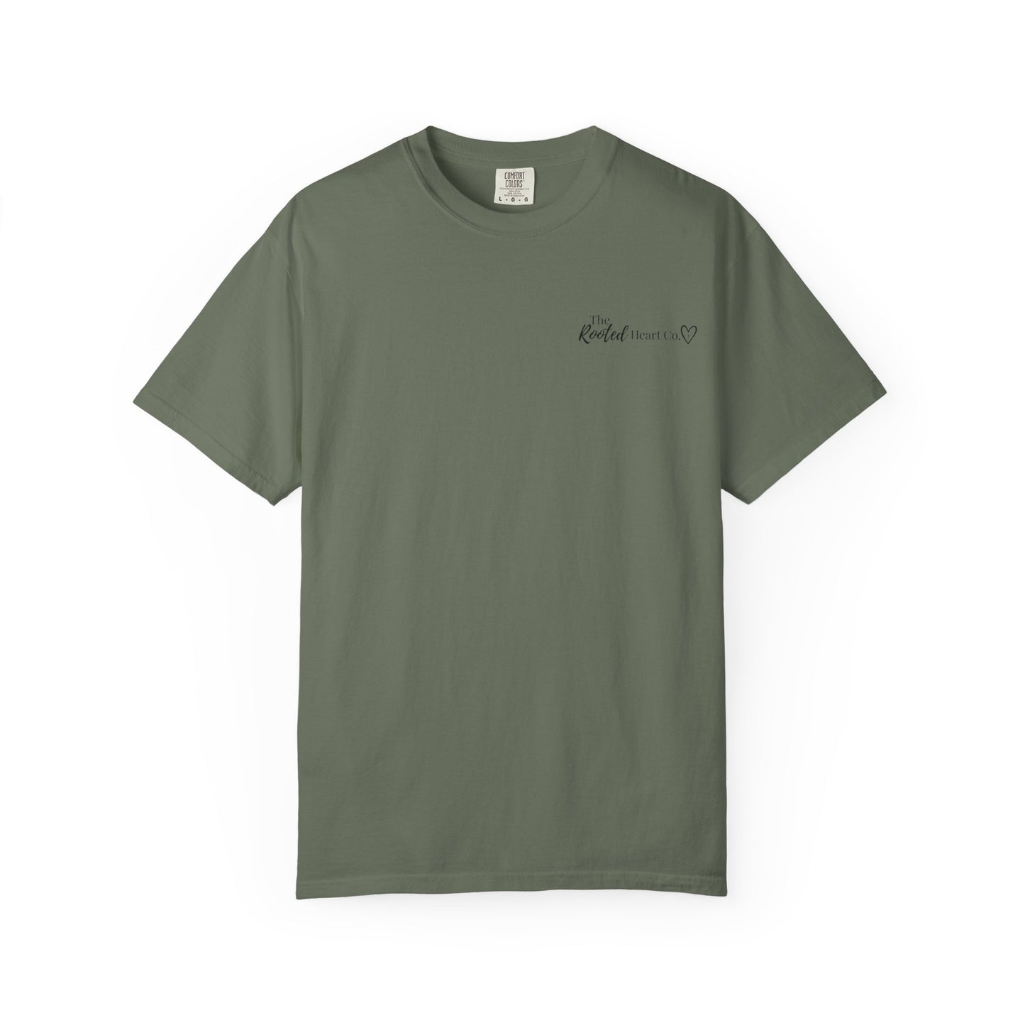 Rooted Heart Co. logo T-shirt | Faith scripture tee