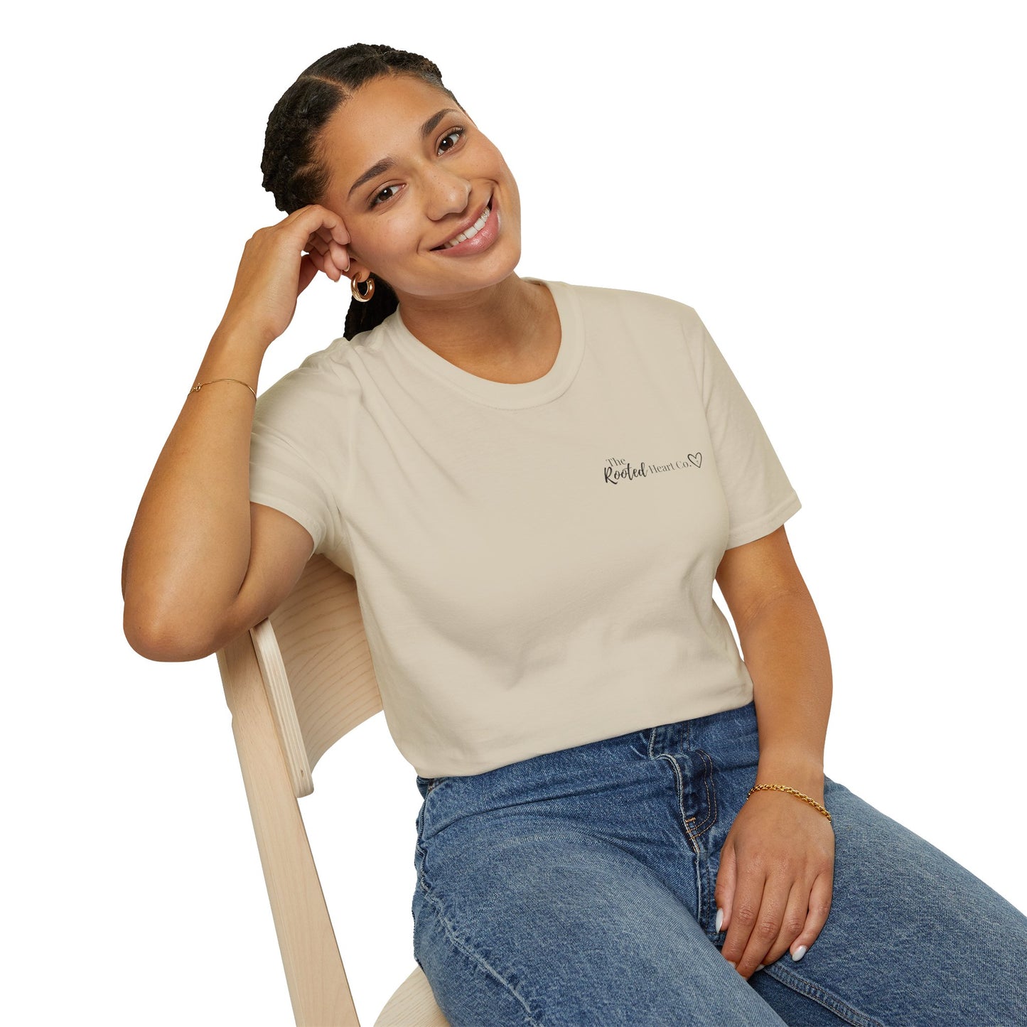 Rooted Heart Co. logo T-shirt | Faith scripture tee