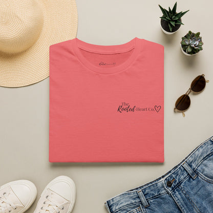 Rooted Heart Co. logo T-shirt | Faith scripture tee