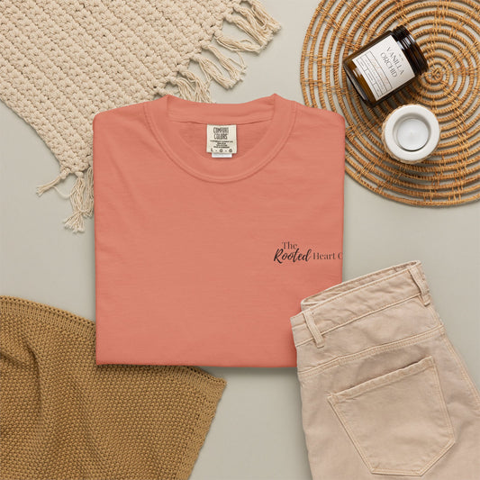 Rooted Heart Co. logo T-shirt | Faith scripture tee