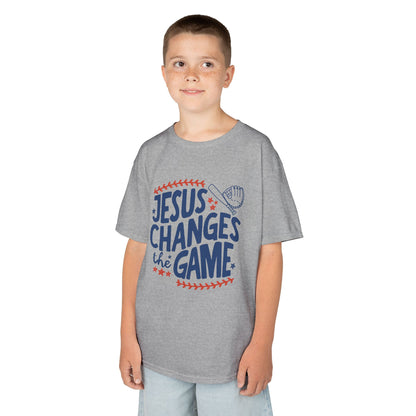 Kids T-Shirt - "Jesus Changes the Game" Baseball Christian Tee