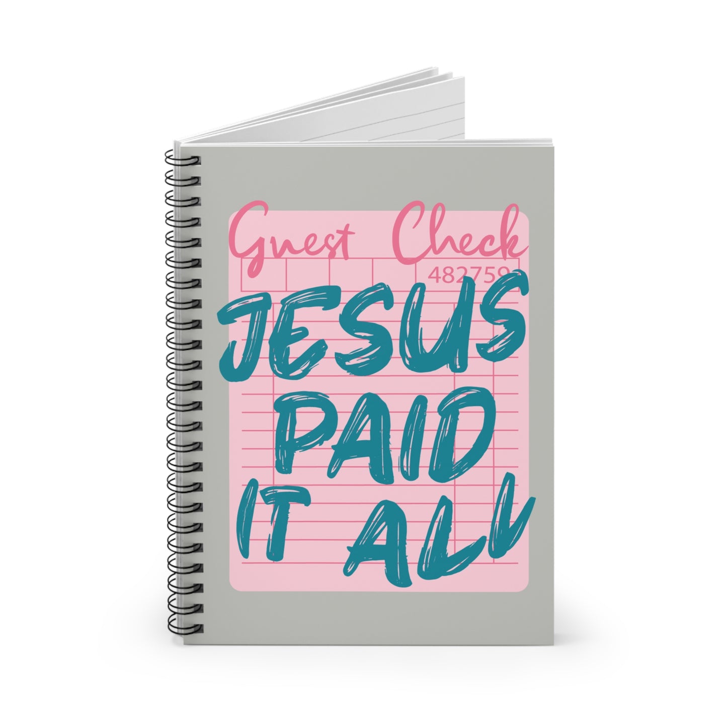 Spiral Notebook — "Jesus Paid It All" Inspirational Journal