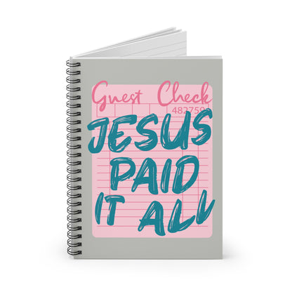 Spiral Notebook — "Jesus Paid It All" Inspirational Journal