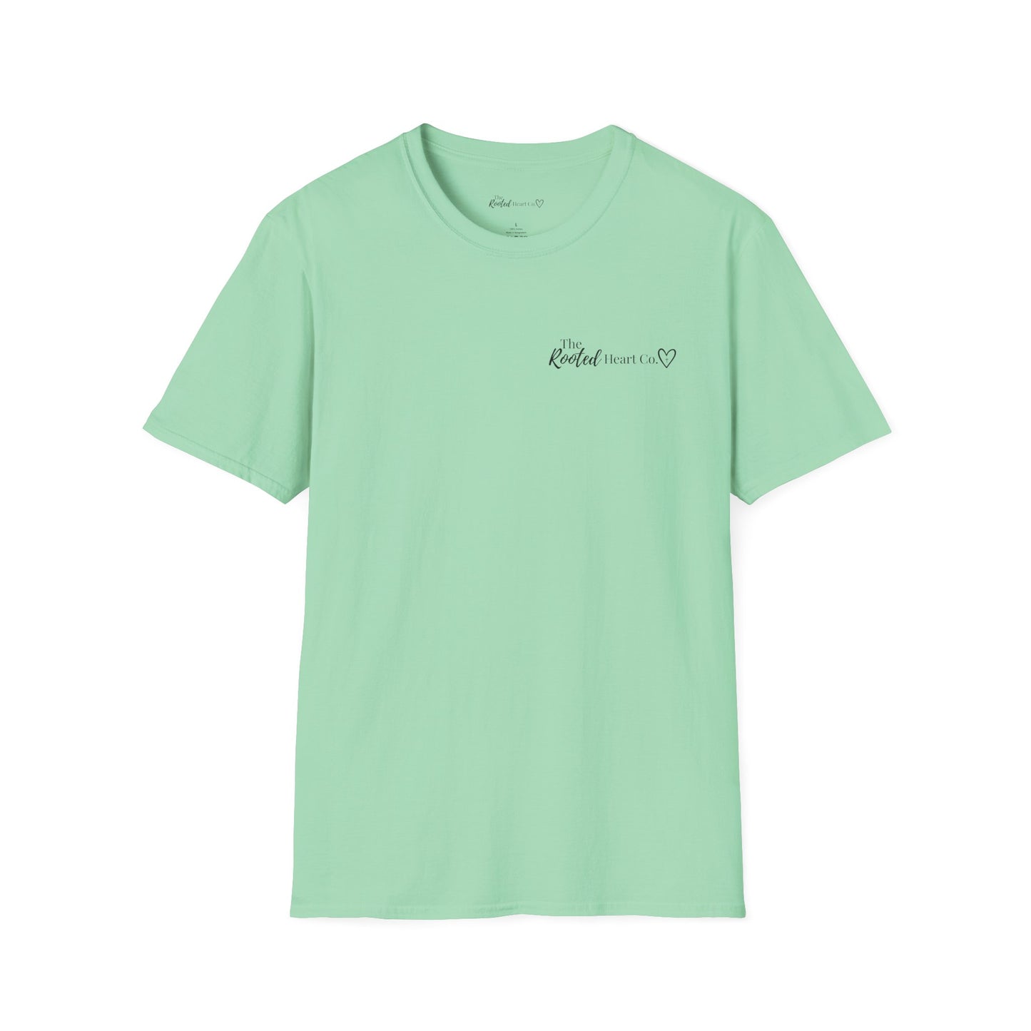 Rooted Heart Co. logo T-shirt | Faith scripture tee