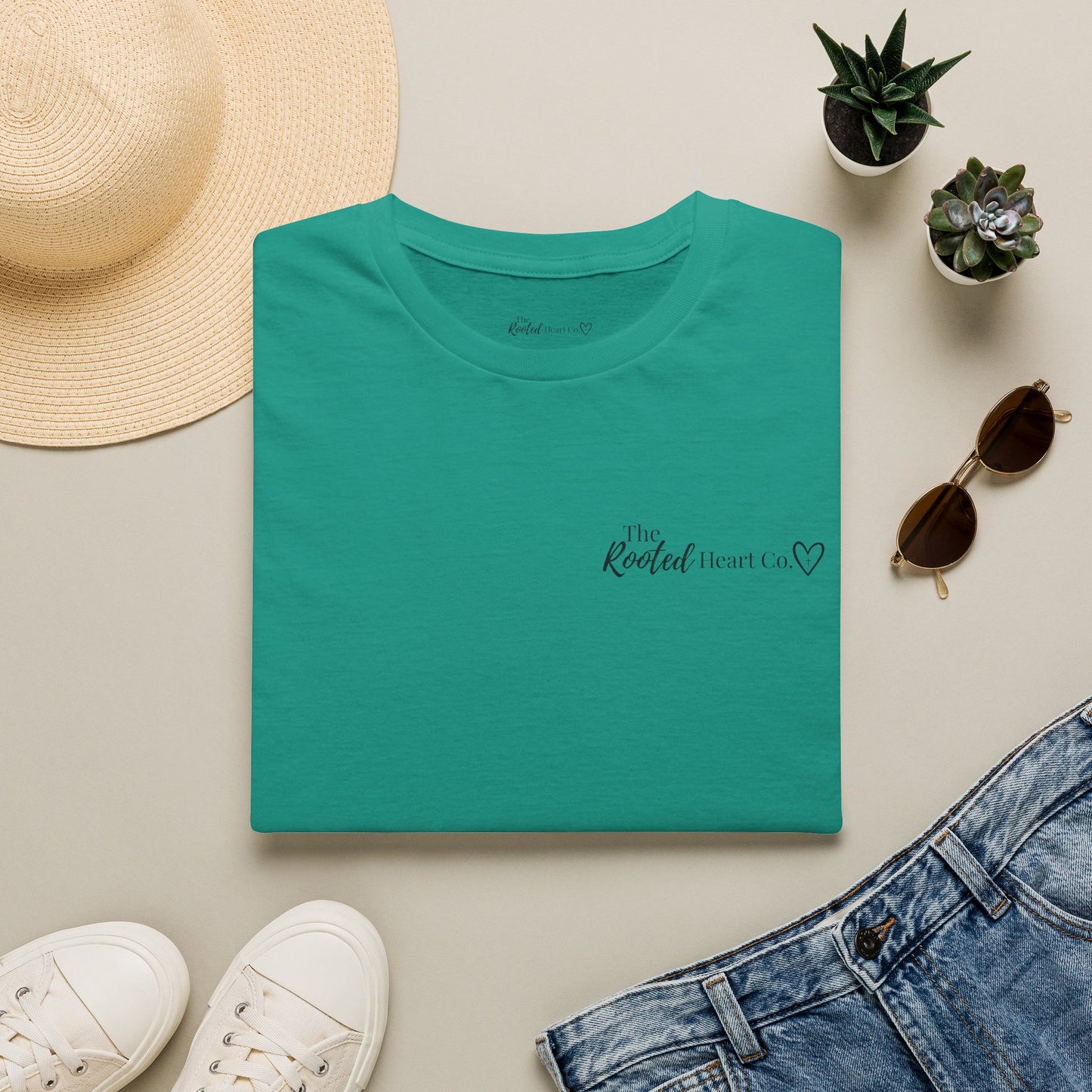 Rooted Heart Co. logo T-shirt | Faith scripture tee