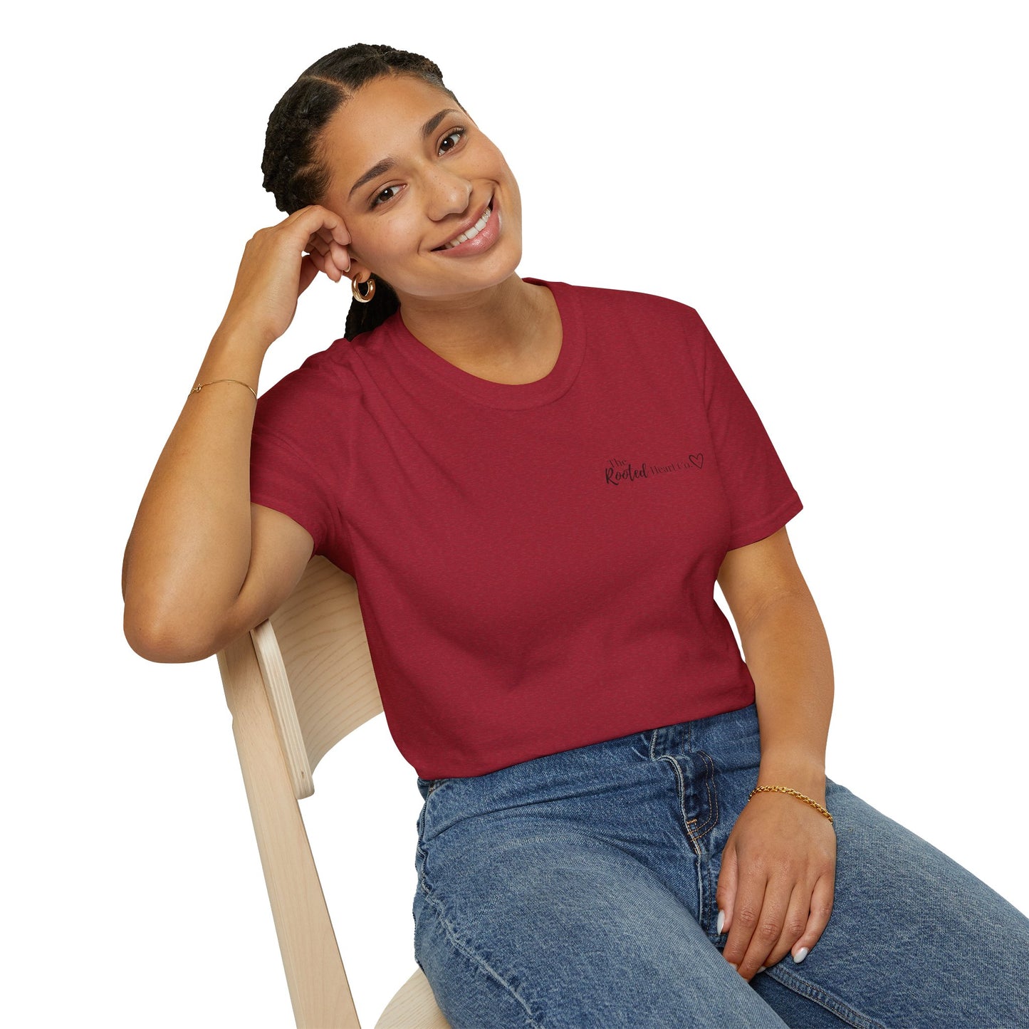 Rooted Heart Co. logo T-shirt | Faith scripture tee