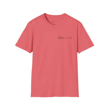 Rooted Heart Co. logo T-shirt | Faith scripture tee