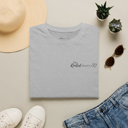 Rooted Heart Co. logo T-shirt | Faith scripture tee