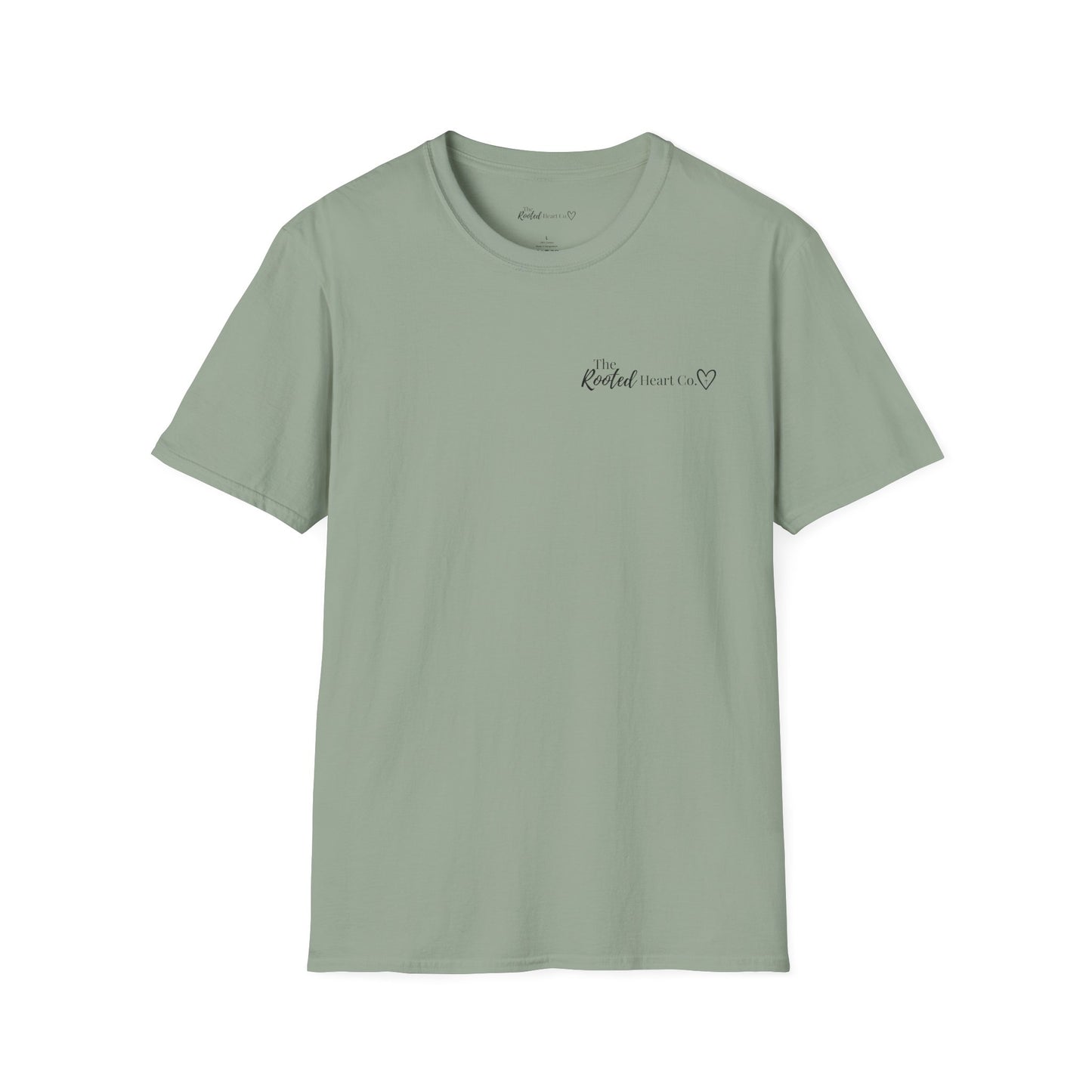 Rooted Heart Co. logo T-shirt | Faith scripture tee