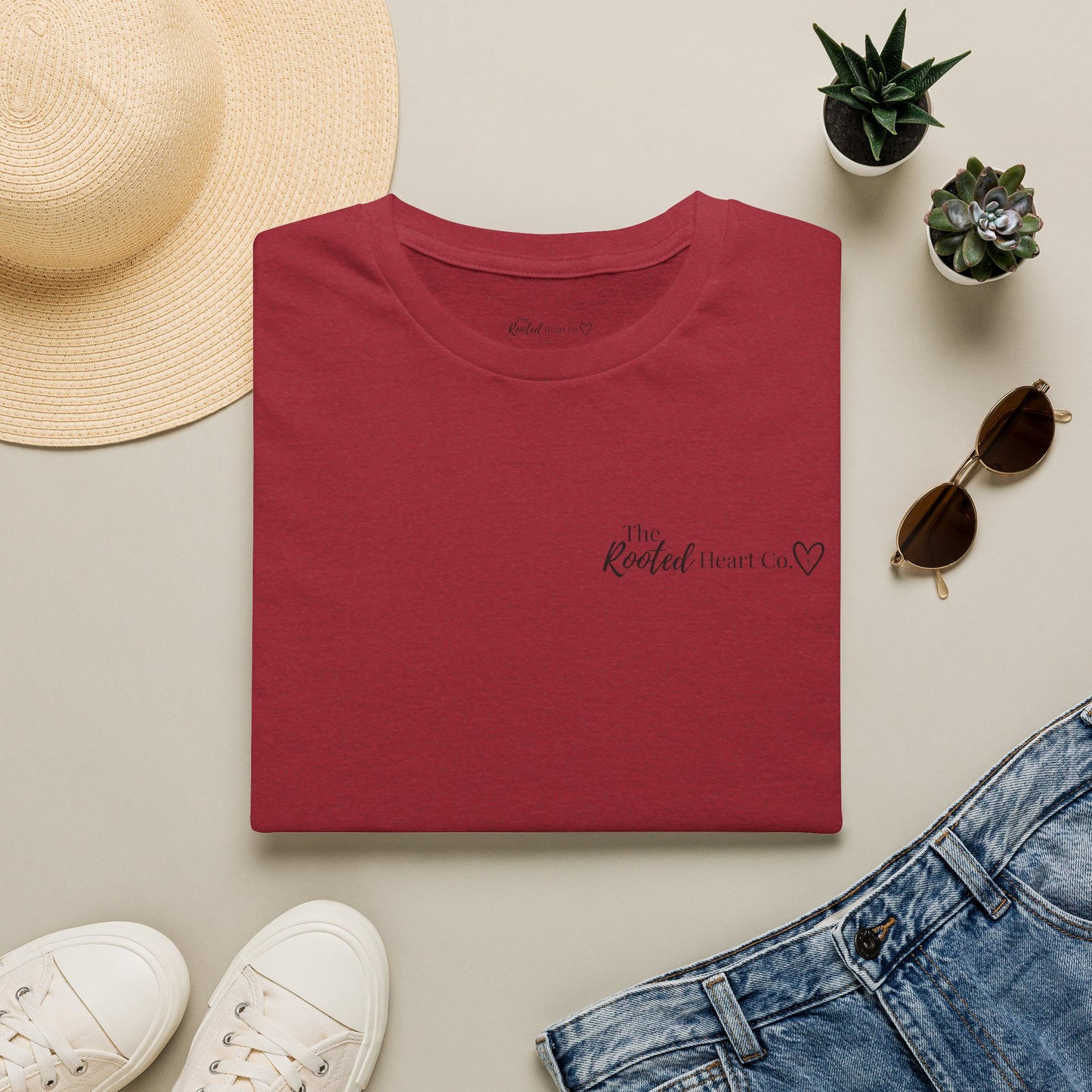 Rooted Heart Co. logo T-shirt | Faith scripture tee