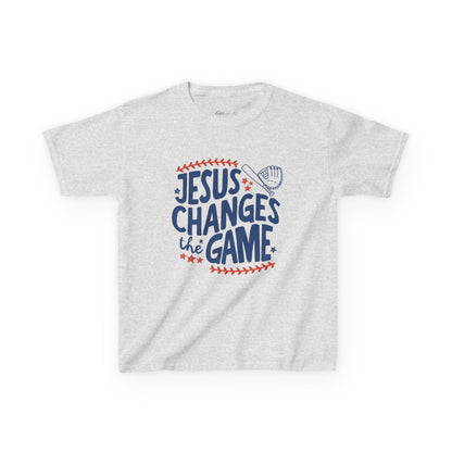 Kids T-Shirt - "Jesus Changes the Game" Baseball Christian Tee