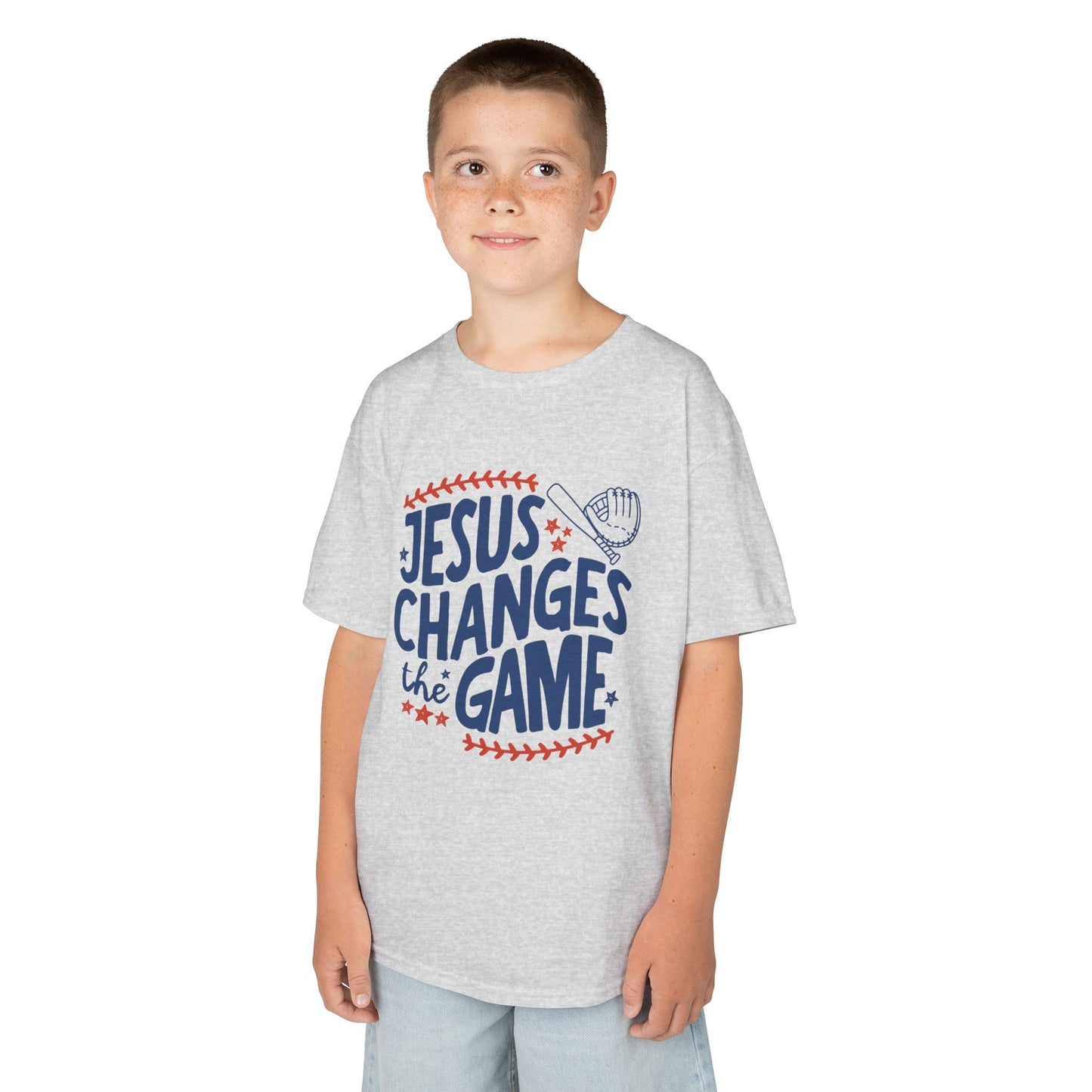 Kids T-Shirt - "Jesus Changes the Game" Baseball Christian Tee