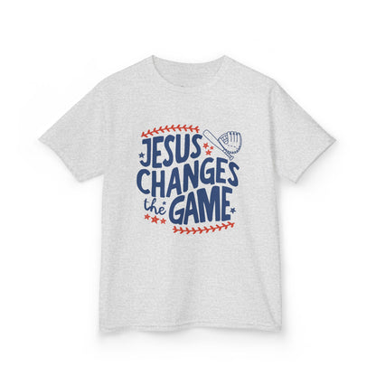 Kids T-Shirt - "Jesus Changes the Game" Baseball Christian Tee