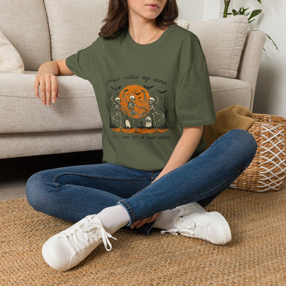 Jesus Called My Name Halloween T-Shirt — Faith & Spooky Skeleton Graphic Tee